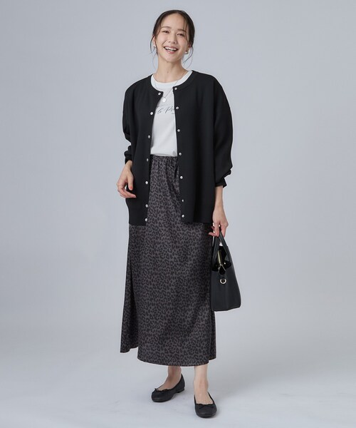 SHOO・LA・RUE(シューラルー)の「【セットアップ可/洗濯機可】軽やかに羽織れる スポンディッシュ ニットカーディガン(カーディガン/ボレロ・レディース・グレー/ブラック/ダークブラウン/ナチュラル/ボルドー/ブルー系その他・01/02/03)」の13枚目の写真