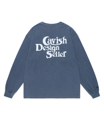 Cavish | PIGMENT SELLER LOGO LS TEE BLUE(CV2ESUT552A)(Tシャツ/カットソー)
