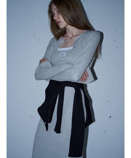 SORIN（ソリン　）の「Cable mini cardigan / ケーブルミニカーディガン（カーディガン/ボレロ・レディース・グレー/ブラック・38）」の9枚目の写真