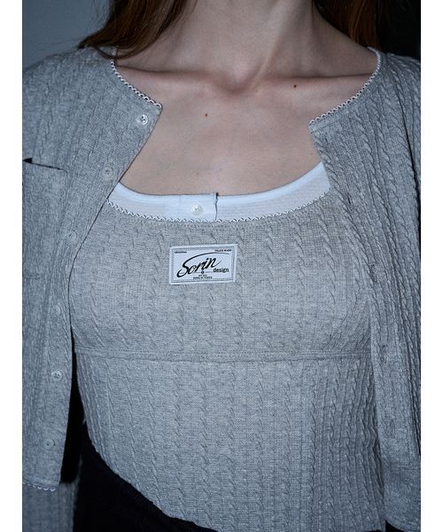 SORIN（ソリン　）の「Cable mini cardigan / ケーブルミニカーディガン（カーディガン/ボレロ・レディース・グレー/ブラック・38）」の10枚目の写真