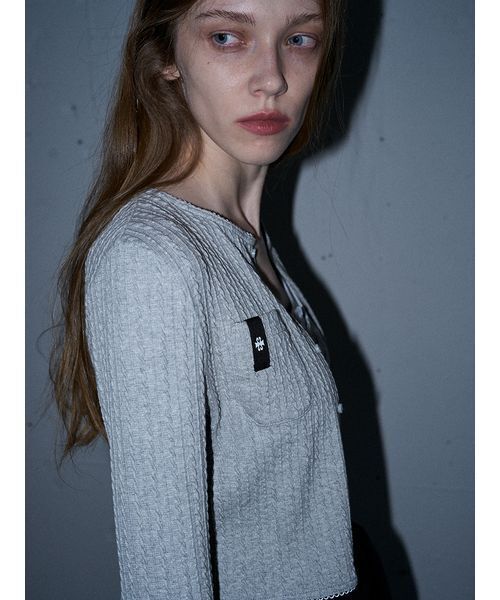 SORIN（ソリン　）の「Cable mini cardigan / ケーブルミニカーディガン（カーディガン/ボレロ・レディース・グレー/ブラック・38）」の11枚目の写真