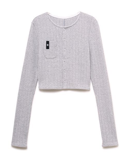 SORIN（ソリン　）の「Cable mini cardigan / ケーブルミニカーディガン（カーディガン/ボレロ・レディース・グレー/ブラック・38）」の12枚目の写真