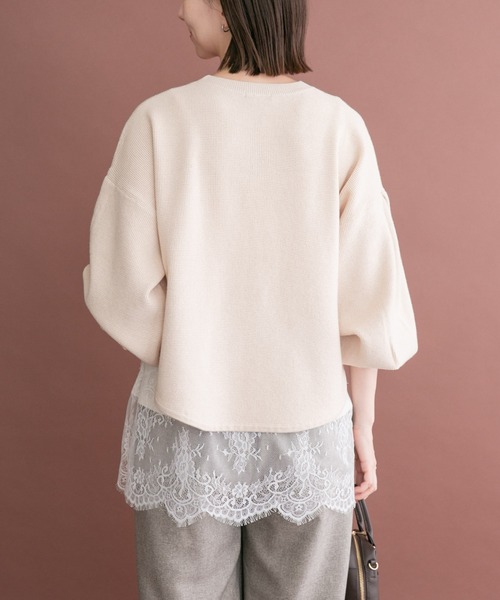 ITEMS URBANRESEARCH(アイテムズ アーバンリサーチ)の「ワッフルクロップドニット(ニット/セーター・レディース・チャコールグレー/モカ/ホワイト・FREE)」の4枚目の写真