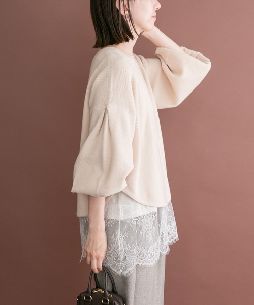 ITEMS URBANRESEARCH(アイテムズ アーバンリサーチ)の「ワッフルクロップドニット(ニット/セーター・レディース・チャコールグレー/モカ/ホワイト・FREE)」の5枚目の写真