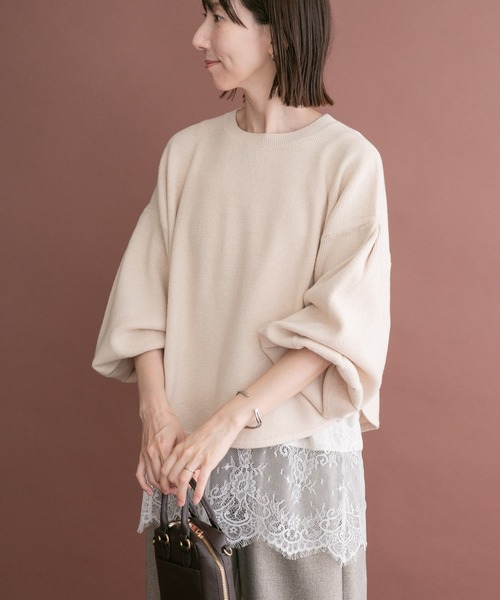 ITEMS URBANRESEARCH(アイテムズ アーバンリサーチ)の「ワッフルクロップドニット(ニット/セーター・レディース・チャコールグレー/モカ/ホワイト・FREE)」の7枚目の写真