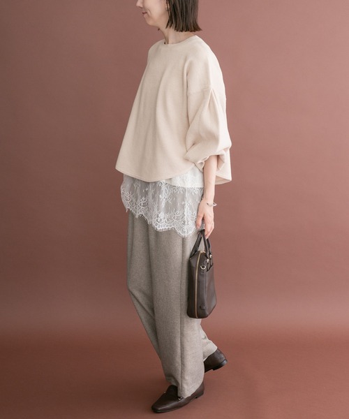 ITEMS URBANRESEARCH(アイテムズ アーバンリサーチ)の「ワッフルクロップドニット(ニット/セーター・レディース・チャコールグレー/モカ/ホワイト・FREE)」の8枚目の写真