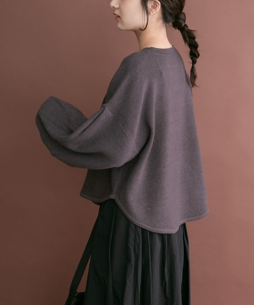 ITEMS URBANRESEARCH(アイテムズ アーバンリサーチ)の「ワッフルクロップドニット(ニット/セーター・レディース・チャコールグレー/モカ/ホワイト・FREE)」の11枚目の写真