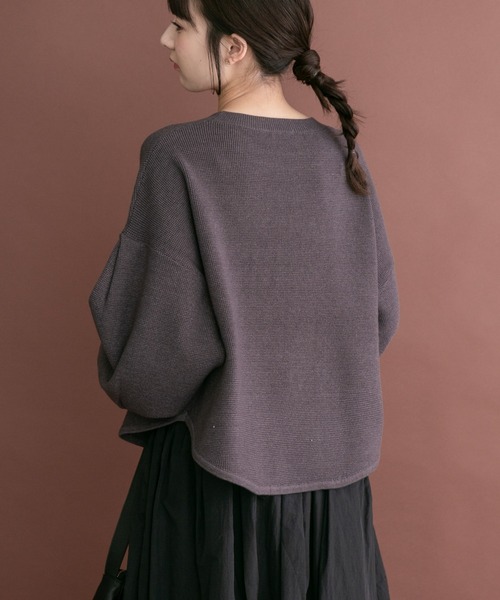 ITEMS URBANRESEARCH(アイテムズ アーバンリサーチ)の「ワッフルクロップドニット(ニット/セーター・レディース・チャコールグレー/モカ/ホワイト・FREE)」の12枚目の写真