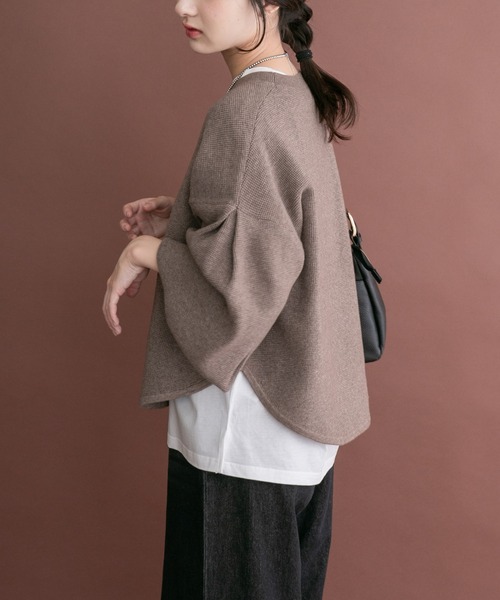 ITEMS URBANRESEARCH(アイテムズ アーバンリサーチ)の「ワッフルクロップドニット(ニット/セーター・レディース・チャコールグレー/モカ/ホワイト・FREE)」の16枚目の写真
