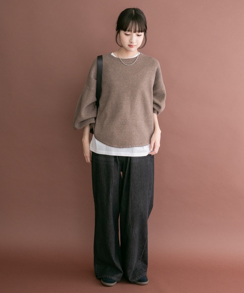 ITEMS URBANRESEARCH(アイテムズ アーバンリサーチ)の「ワッフルクロップドニット(ニット/セーター・レディース・チャコールグレー/モカ/ホワイト・FREE)」の21枚目の写真