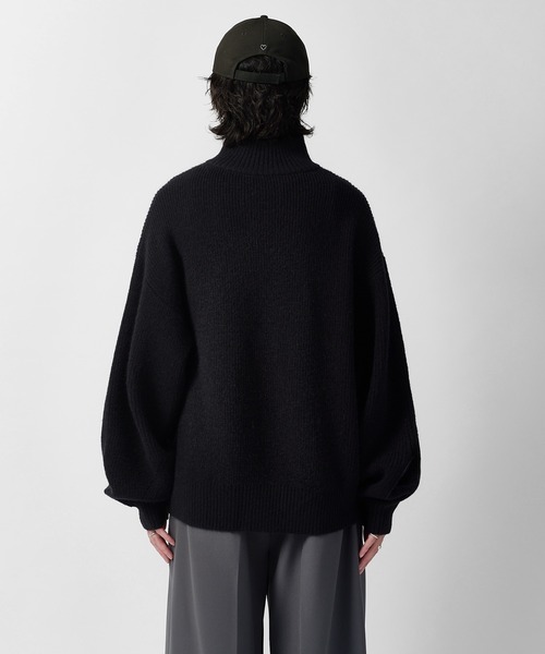 Lui's(ルイス)の「【Neucon】DESIGN OVER HALF-ZIP KNIT / 畦編みデザインオーバーハーフジップニット(ニット/セーター・メンズ・グレー/ネイビー/ブラック・2/1)」の8枚目の写真