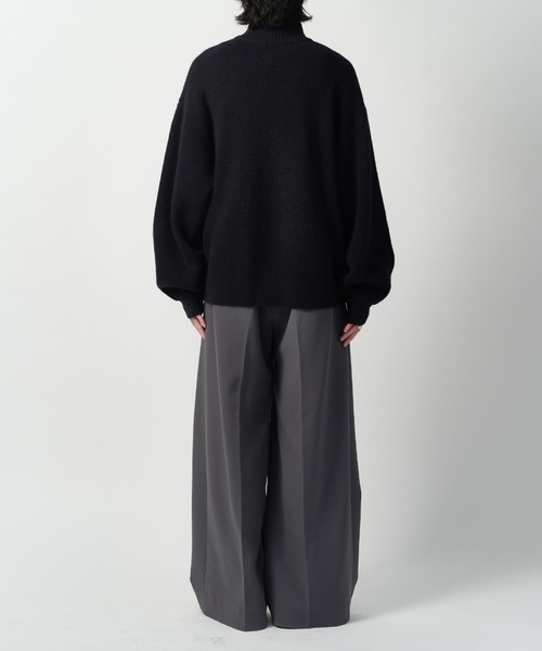 Lui's(ルイス)の「【Neucon】DESIGN OVER HALF-ZIP KNIT / 畦編みデザインオーバーハーフジップニット(ニット/セーター・メンズ・グレー/ネイビー/ブラック・2/1)」の17枚目の写真