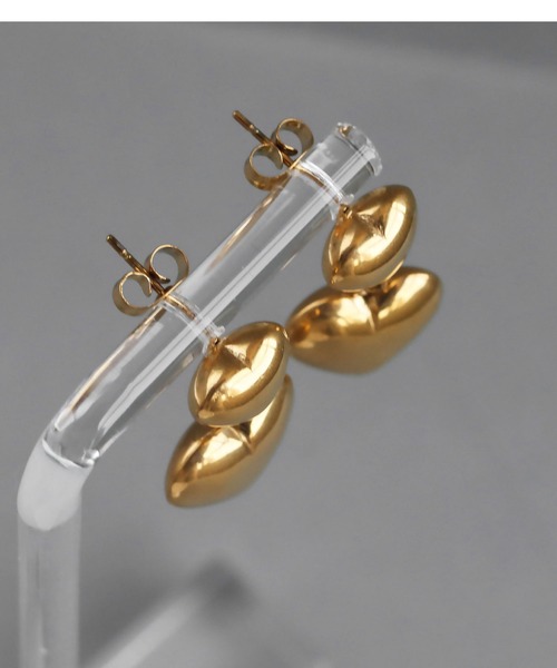 abaskdesign(アバスクデザイン)の「金属アレルギー対応 ぷっくりダブルハートピアス(ピアス(両耳用)・レディース・ゴールド・FREE)」の10枚目の写真