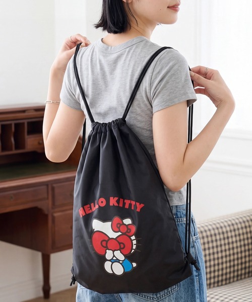 sanrio(サンリオ)の「【HELLO KITTY × LOVE BOAT】ナップサック(バックパック/リュック・メンズ・レオパード/ブラック・FREE)」の2枚目の写真