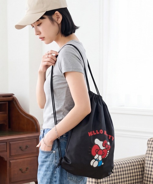 sanrio(サンリオ)の「【HELLO KITTY × LOVE BOAT】ナップサック(バックパック/リュック・メンズ・レオパード/ブラック・FREE)」の17枚目の写真