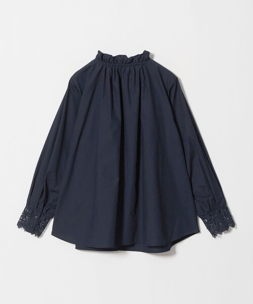 A DAY IN THE LIFE UNITED ARROWS(アデイインザライフユナイテッドアローズ)の「レースカフ フリルネックブラウス <A DAY IN THE LIFE>(シャツ/ブラウス・レディース・ライトグレー/ネイビー/オリーブ・FREE)」の5枚目の写真