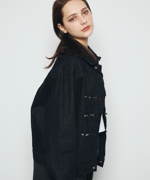 DAZE（デイズ）の「ファイヤーマンバックル デニムジャケット（デニムジャケット・メンズ・ブラック系・SMALL/LARGE/MEDIUM）」の3枚目の写真
