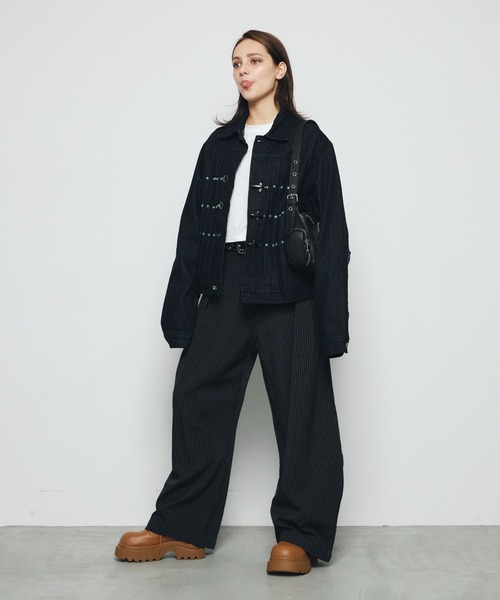 DAZE（デイズ）の「ファイヤーマンバックル デニムジャケット（デニムジャケット・メンズ・ブラック系・SMALL/LARGE/MEDIUM）」の9枚目の写真