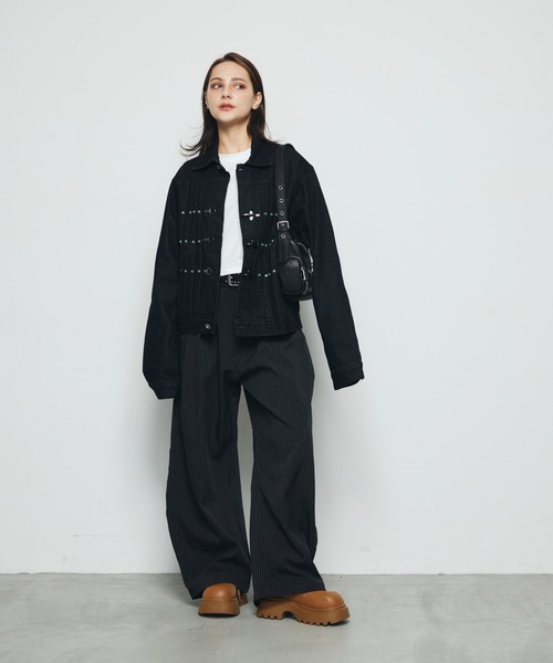 DAZE（デイズ）の「ファイヤーマンバックル デニムジャケット（デニムジャケット・メンズ・ブラック系・SMALL/LARGE/MEDIUM）」の10枚目の写真
