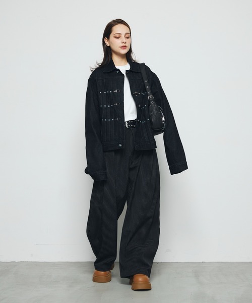 DAZE（デイズ）の「ファイヤーマンバックル デニムジャケット（デニムジャケット・メンズ・ブラック系・SMALL/LARGE/MEDIUM）」の11枚目の写真