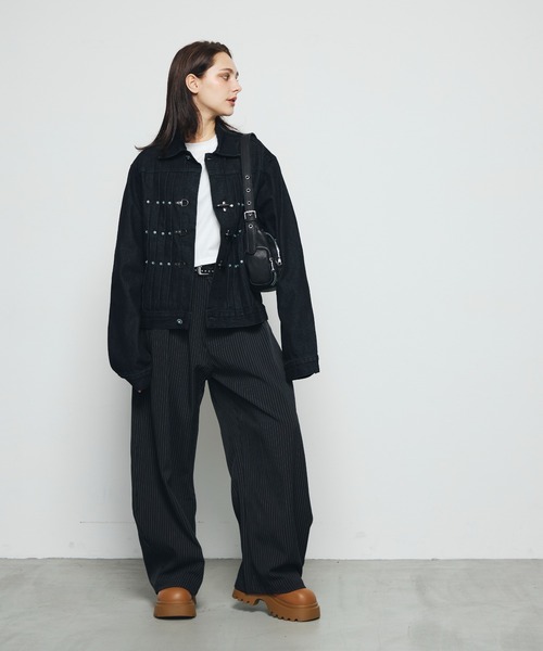 DAZE（デイズ）の「ファイヤーマンバックル デニムジャケット（デニムジャケット・メンズ・ブラック系・SMALL/LARGE/MEDIUM）」の12枚目の写真