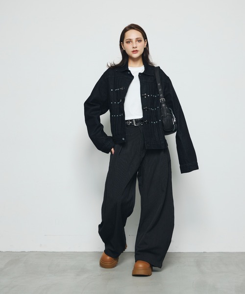 DAZE（デイズ）の「ファイヤーマンバックル デニムジャケット（デニムジャケット・メンズ・ブラック系・SMALL/LARGE/MEDIUM）」の14枚目の写真