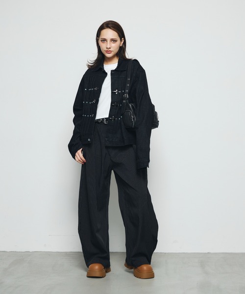 DAZE（デイズ）の「ファイヤーマンバックル デニムジャケット（デニムジャケット・メンズ・ブラック系・SMALL/LARGE/MEDIUM）」の15枚目の写真