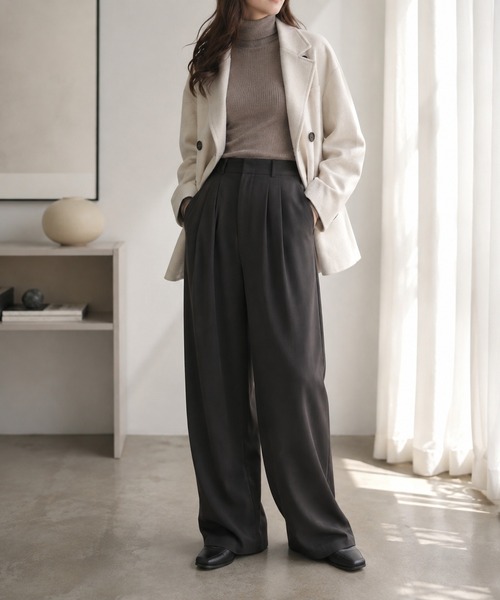 GRESHEL(グレッシェル)の「ベーシックストレートスラックス(スラックス・レディース・ブラック・LARGE/MEDIUM/SMALL)」の5枚目の写真