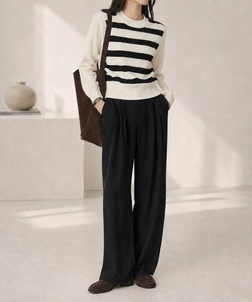GRESHEL(グレッシェル)の「ベーシックストレートスラックス(スラックス・レディース・ブラック・LARGE/MEDIUM/SMALL)」の6枚目の写真