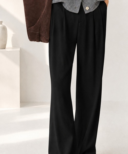 GRESHEL(グレッシェル)の「ベーシックストレートスラックス(スラックス・レディース・ブラック・LARGE/MEDIUM/SMALL)」の8枚目の写真