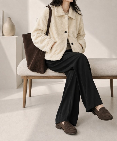 GRESHEL(グレッシェル)の「ベーシックストレートスラックス(スラックス・レディース・ブラック・LARGE/MEDIUM/SMALL)」の11枚目の写真