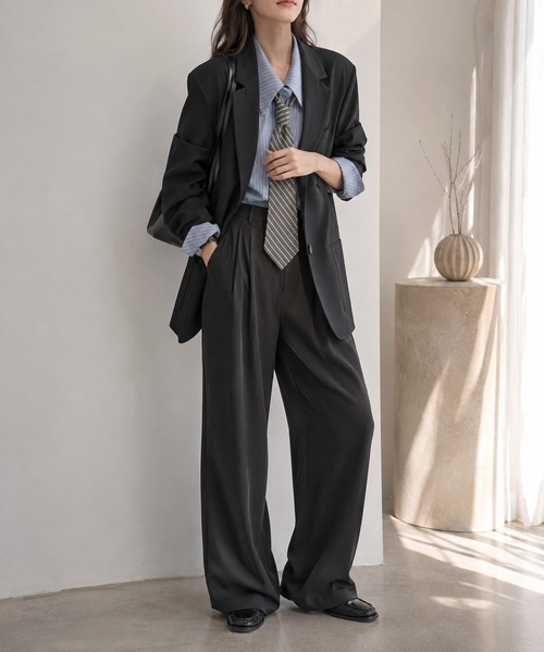 GRESHEL(グレッシェル)の「ベーシックストレートスラックス(スラックス・レディース・ブラック・LARGE/MEDIUM/SMALL)」の9枚目の写真