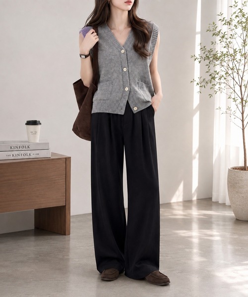 GRESHEL(グレッシェル)の「ベーシックストレートスラックス(スラックス・レディース・ブラック・LARGE/MEDIUM/SMALL)」の10枚目の写真