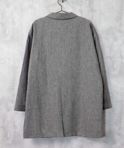 Universal Style Wear（ユニバーサルスタイルウェア）の「シャツコート チェスターコート ジャケット（チェスターコート・メンズ・ネイビー/キャメル/杢グレー/ブラック・M/L）」の5枚目の写真