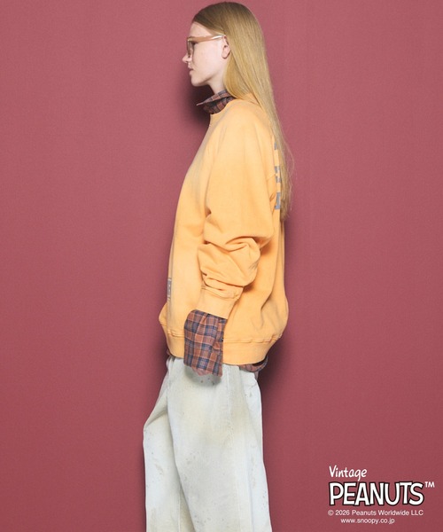 MAISON SPECIAL(メゾンスペシャル)の「《UNISEX》「PEANUTS」プライムオーバークルーネックスウェット/「PEANUTS」Prime-Over Crew Neck Sweatshirt【MAISON SPECIAL/メゾンスペシャル】(スウェット・メンズ・オレンジ/テラコッタ/ネイビー・0/1/2)」の12枚目の写真