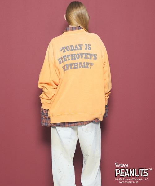 MAISON SPECIAL(メゾンスペシャル)の「《UNISEX》「PEANUTS」プライムオーバークルーネックスウェット/「PEANUTS」Prime-Over Crew Neck Sweatshirt【MAISON SPECIAL/メゾンスペシャル】(スウェット・メンズ・オレンジ/テラコッタ/ネイビー・0/1/2)」の11枚目の写真
