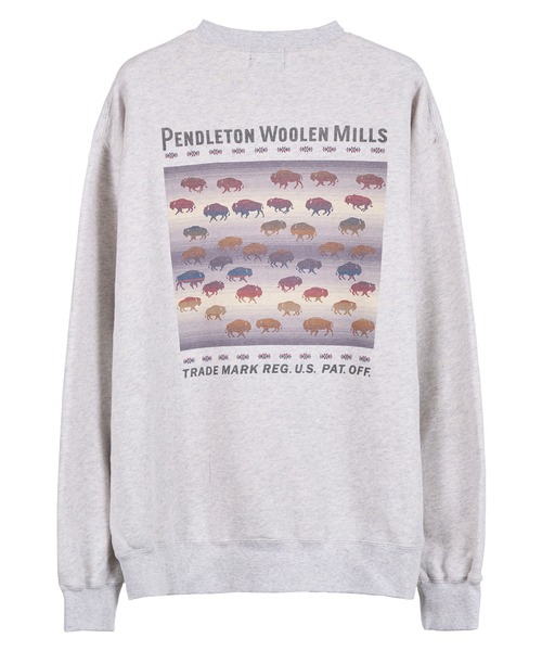 PENDLETON(ペンドルトン)の「PENDLETON/ペンドルトン フレンチ テリー バック プリント スウェット(スウェット・メンズ・ライトグレー/ライトブルー/ブラック/アイボリー・SMALL/MEDIUM/LARGE)」の3枚目の写真