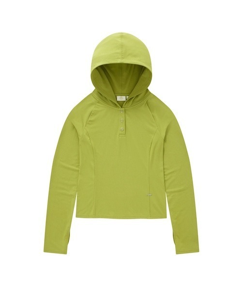 COVERNAT(カバーナット)の「WOMEN HOODED LONG SLEEVE(Tシャツ/カットソー・レディース・ライム/杢グレー・SMALL/MEDIUM)」の1枚目の写真