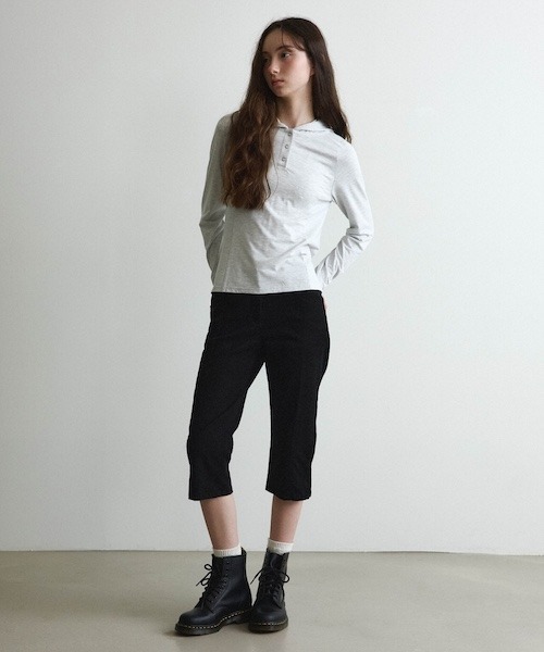 COVERNAT(カバーナット)の「WOMEN HOODED LONG SLEEVE(Tシャツ/カットソー・レディース・ライム/杢グレー・SMALL/MEDIUM)」の4枚目の写真