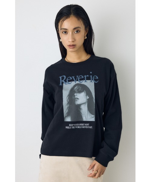 AZUL by moussy(アズールバイマウジー)の「フォトプリントロンT 秋服 冬服 春服 長袖 ロゴT プリントT(Tシャツ/カットソー・レディース・ブラック/オフホワイト・FREE)」の12枚目の写真