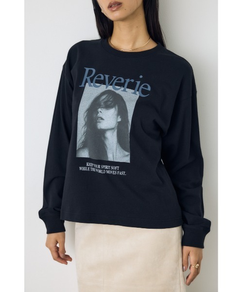 AZUL by moussy(アズールバイマウジー)の「フォトプリントロンT 秋服 冬服 春服 長袖 ロゴT プリントT(Tシャツ/カットソー・レディース・ブラック/オフホワイト・FREE)」の13枚目の写真
