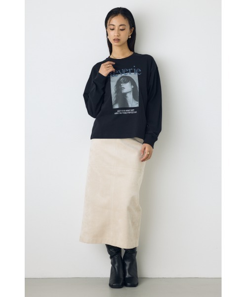 AZUL by moussy(アズールバイマウジー)の「フォトプリントロンT 秋服 冬服 春服 長袖 ロゴT プリントT(Tシャツ/カットソー・レディース・ブラック/オフホワイト・FREE)」の16枚目の写真