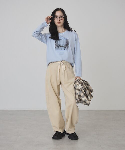 AMERICAN HOLIC（アメリカンホリック）の「ベーシックアソートプリントロンT（Tシャツ/カットソー・レディース・アイボリー/サックスブルー/オフホワイト・M/L）」の22枚目の写真