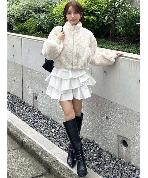 SNIDEL(スナイデル)の「ボアブルゾン(ブルゾン・レディース・キャメル/アイボリー・F)」の12枚目の写真