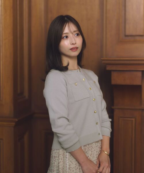 COHINA(コヒナ)の「スムースニットカーディガン 【低身長・小柄女性】(カーディガン/ボレロ・レディース・レッド/ブラック/ブラウン/グレー・ONE SIZE)」の9枚目の写真