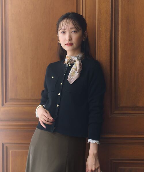COHINA(コヒナ)の「スムースニットカーディガン 【低身長・小柄女性】(カーディガン/ボレロ・レディース・レッド/ブラック/ブラウン/グレー・ONE SIZE)」の16枚目の写真