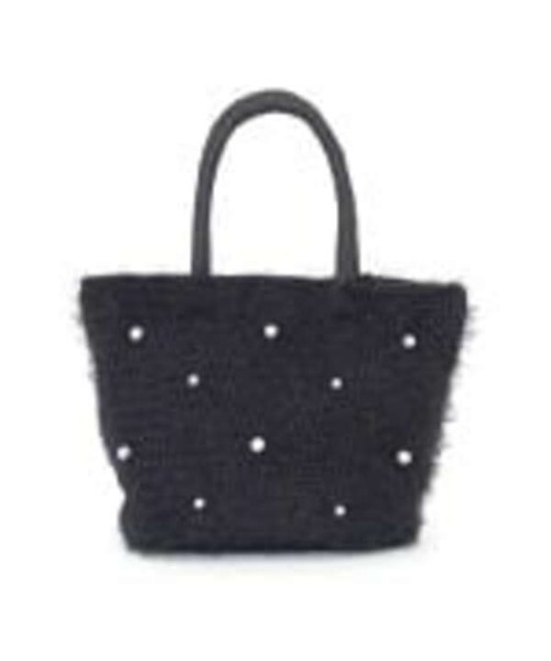 COOCO(クーコ)の「【es】【cooco】JSC パール付フェザーニットトートバッグ(トートバッグ・レディース・ブラック/グレイッシュベージュ/ベージュ/サックスブルー・FREE)」の9枚目の写真