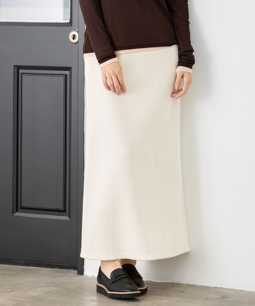 MAISONCOMFY (メゾンコンフィ)の「【コーデュロイスカート】裏フリースの暖かいナロースカート(スカート・レディース・ブラウン/ブラック/モカ/アイボリー・FREE)」の9枚目の写真