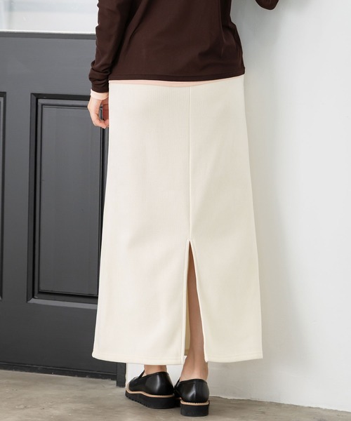 MAISONCOMFY (メゾンコンフィ)の「【コーデュロイスカート】裏フリースの暖かいナロースカート(スカート・レディース・ブラウン/ブラック/モカ/アイボリー・FREE)」の11枚目の写真