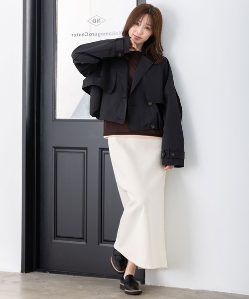 MAISONCOMFY (メゾンコンフィ)の「【コーデュロイスカート】裏フリースの暖かいナロースカート(スカート・レディース・ブラウン/ブラック/モカ/アイボリー・FREE)」の15枚目の写真
